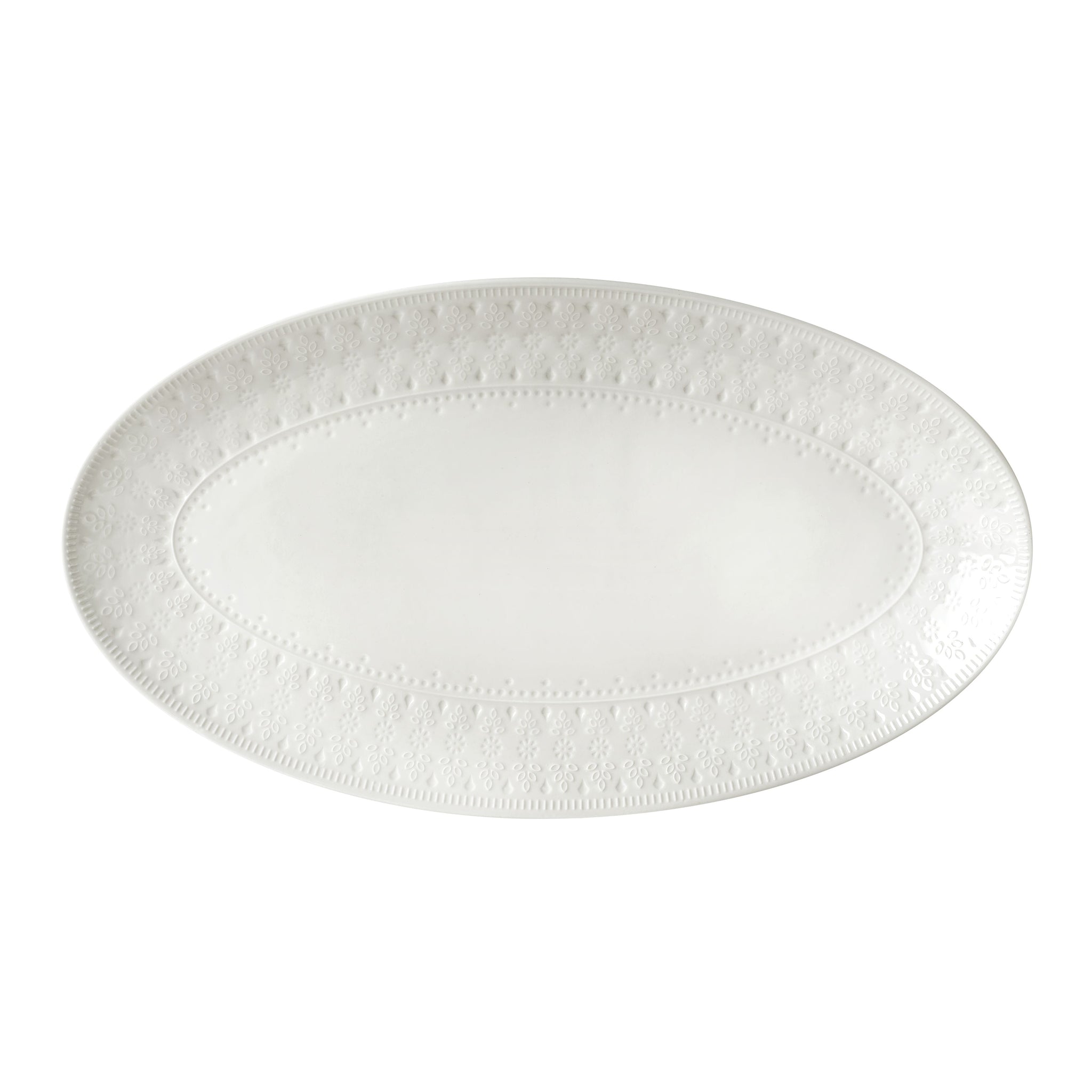 Fez Oval Platter - White - Euro Ceramica 
