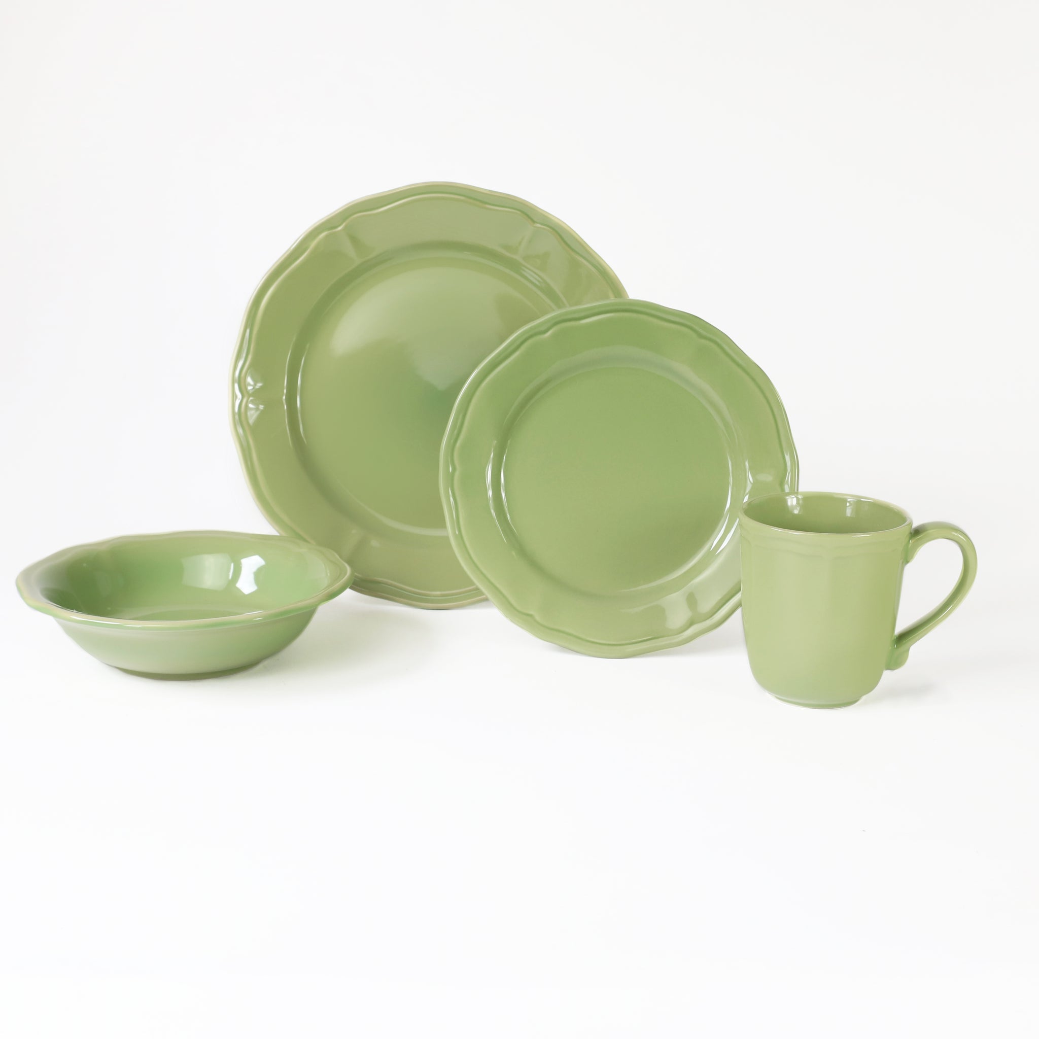 Siena 16 piece Dinnerware Set Green - Euro Ceramica 