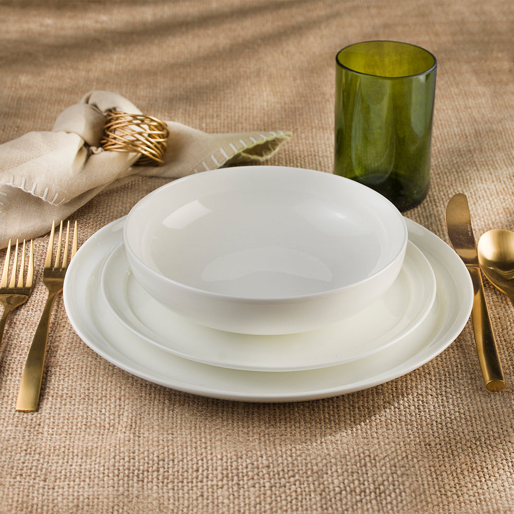 Lafayette St. Fine Bone China 12 Piece Dinnerware Set, Service For 4 - Euro Ceramica 