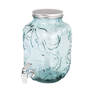 Euro Essential Bara Recycled Glass 4 Liter Mason Jar Beverage Dispenser - Euro Ceramica 