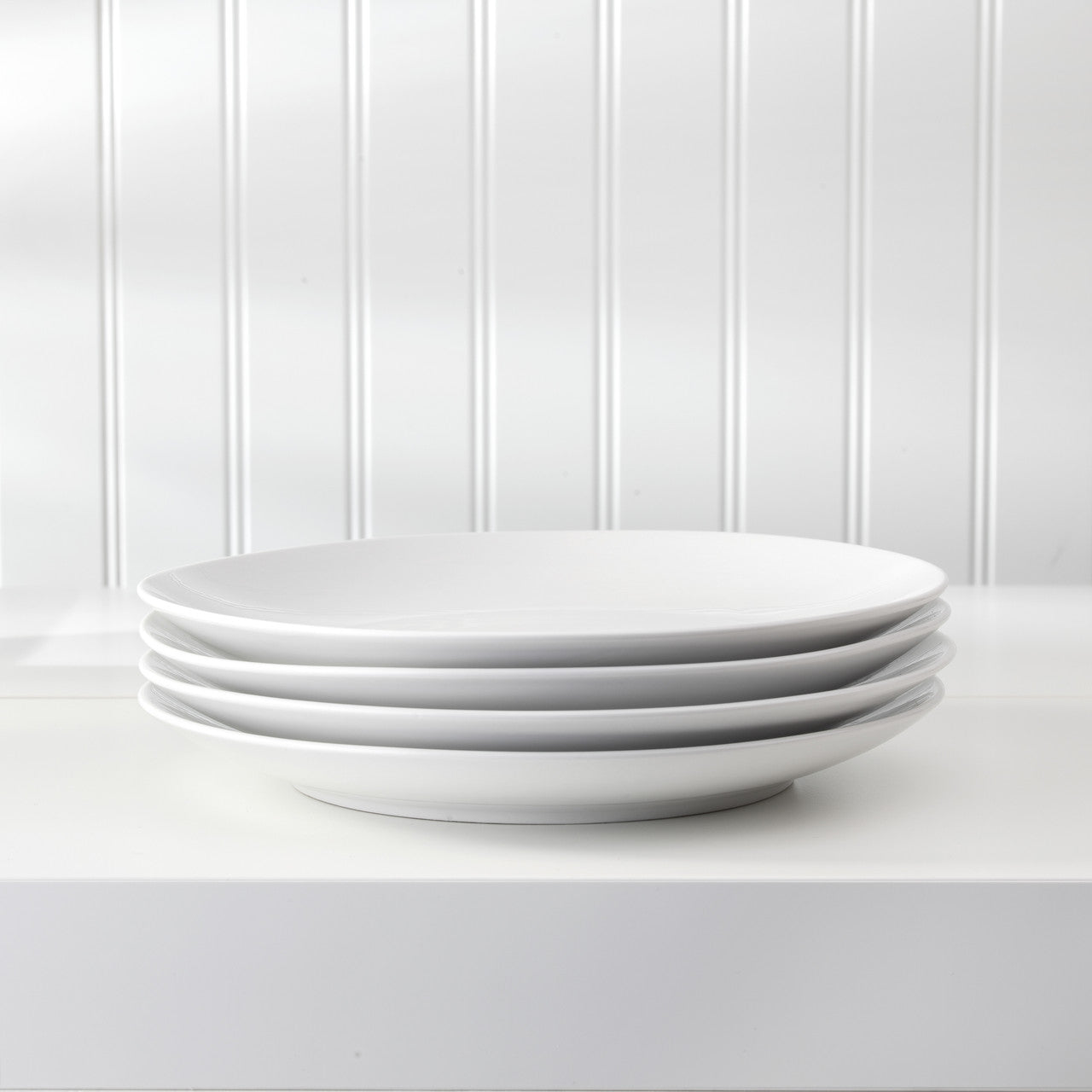 White Essential Salad Plates Set - Euro Ceramica 
