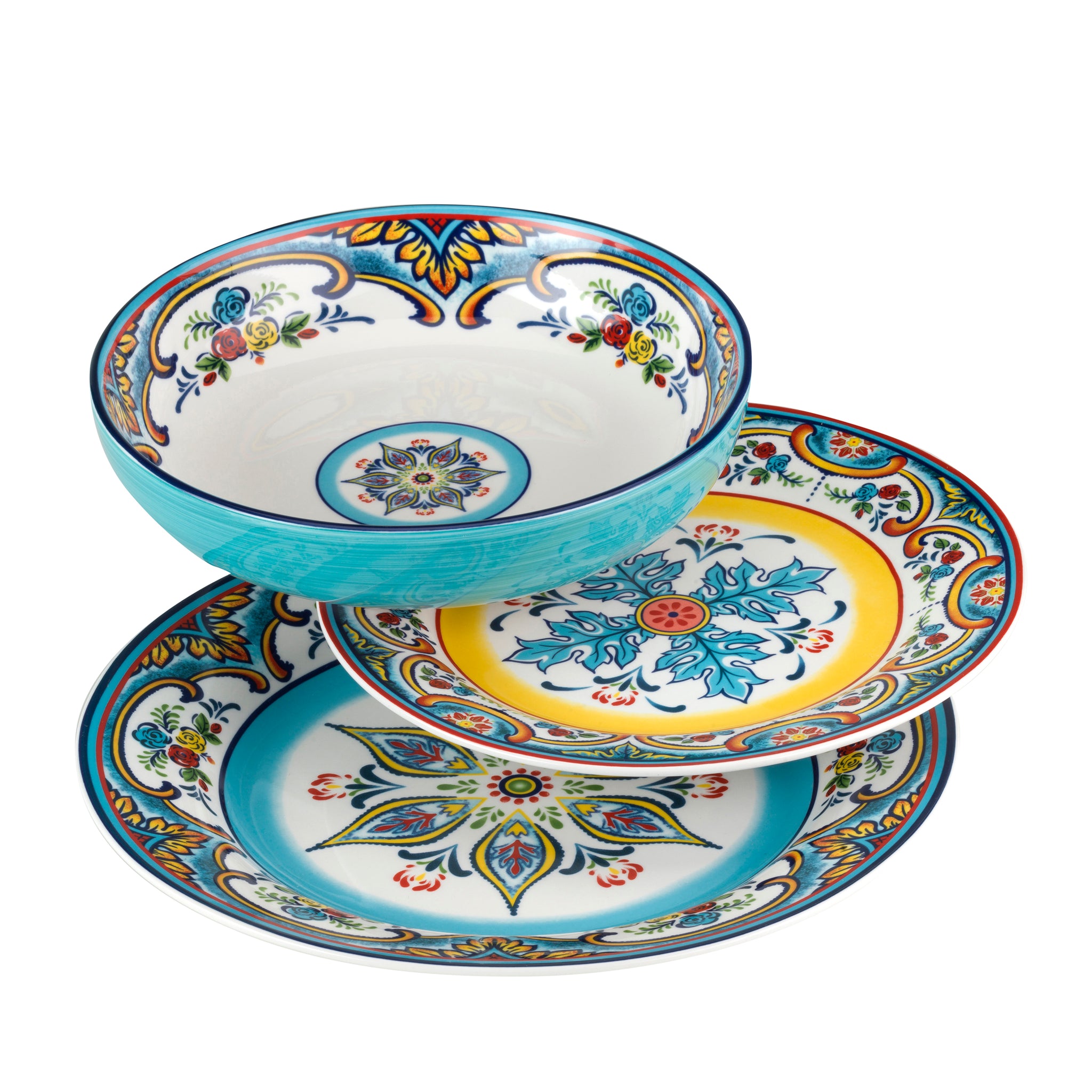 Zanzibar 12 Piece Stoneware Dinnerware Set, Service for 4 - Euro Ceramica 