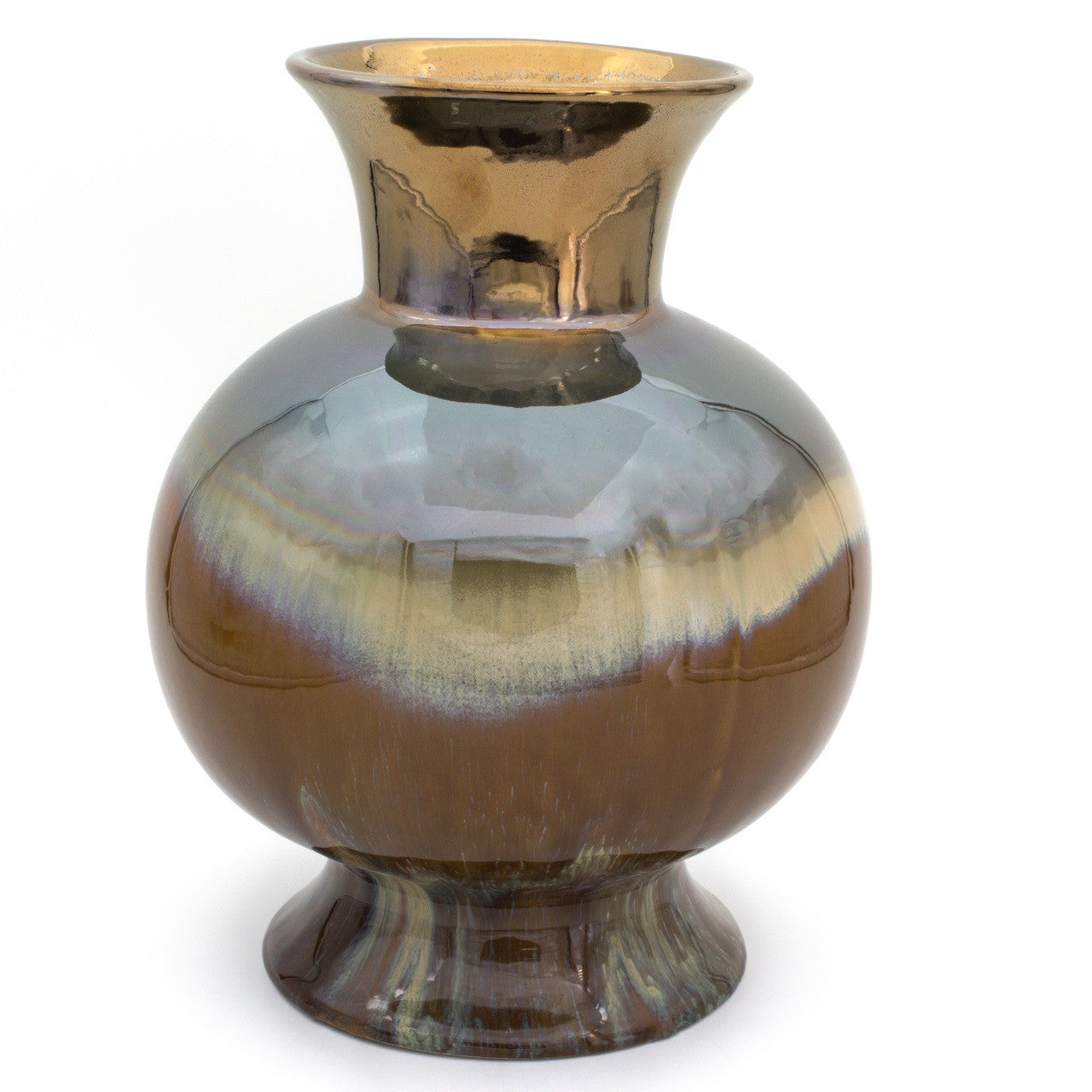 Patina Verde Flared Globe Vase - Euro Ceramica 