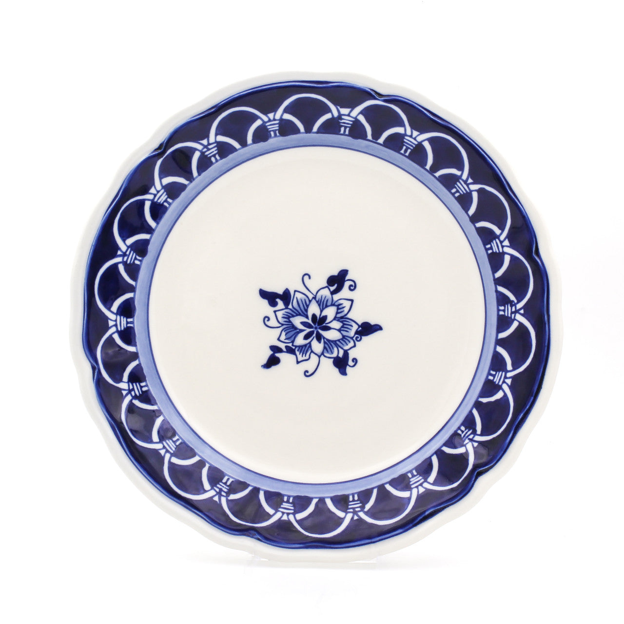 Blue Garden 4 Piece Hand-painted Dinner Plates - Euro Ceramica 