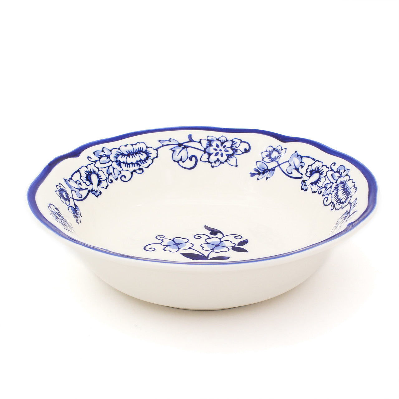 Blue Garden 4 Piece Hand-painted Soup Bowls - Euro Ceramica 
