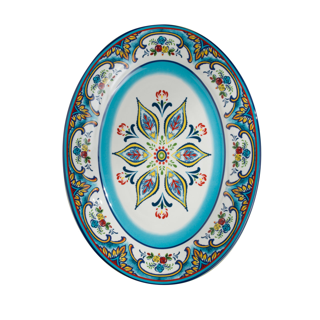 Zanzibar Ceramic Artisan Design 16-Inch Oval Serving Platter - Euro Ceramica 