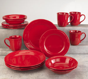 Siena 16 piece Dinnerware Set Red - Euro Ceramica 