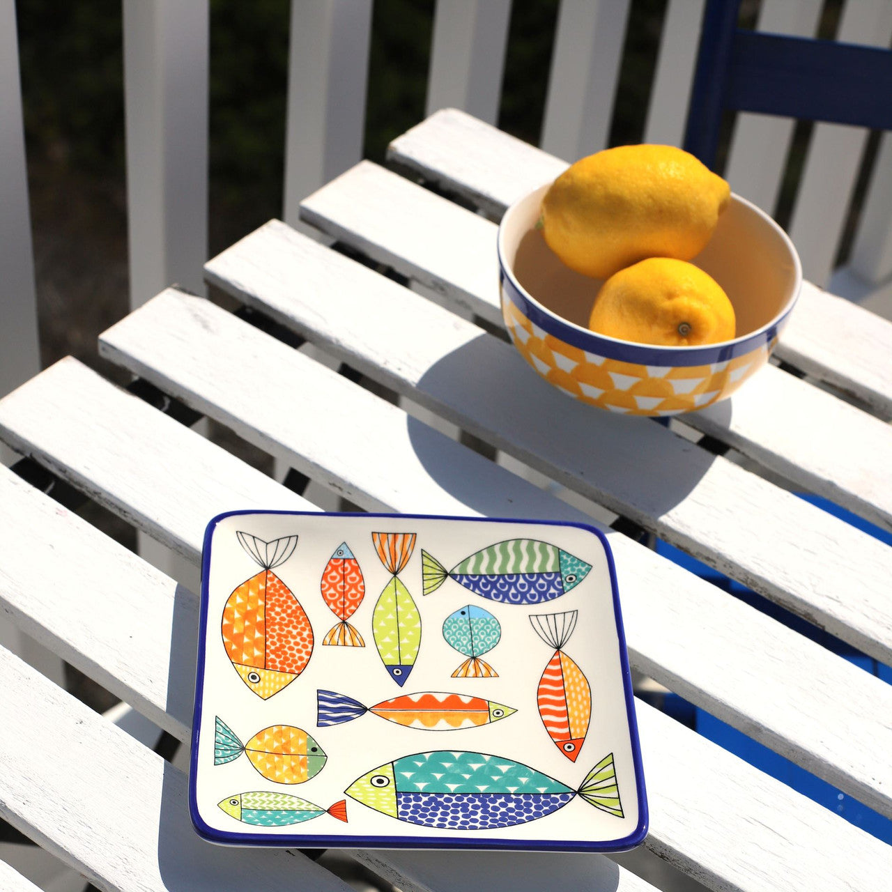 Fresh Catch Collection 7 1/4-Inch Appetizers / Cocktail Plates, Set of 4 - Euro Ceramica 
