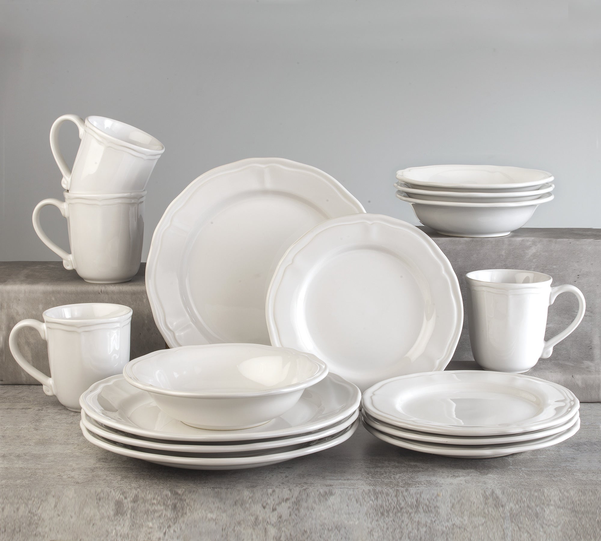Siena 16 piece Dinnerware Set White - Euro Ceramica 