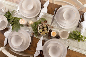 Setting an Indoor Autumn Tablescape with Euro Ceramica's Neree Collection