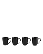 Euro Essential 4 Piece Mug Set, Semi-Matte Black - Euro Ceramica 