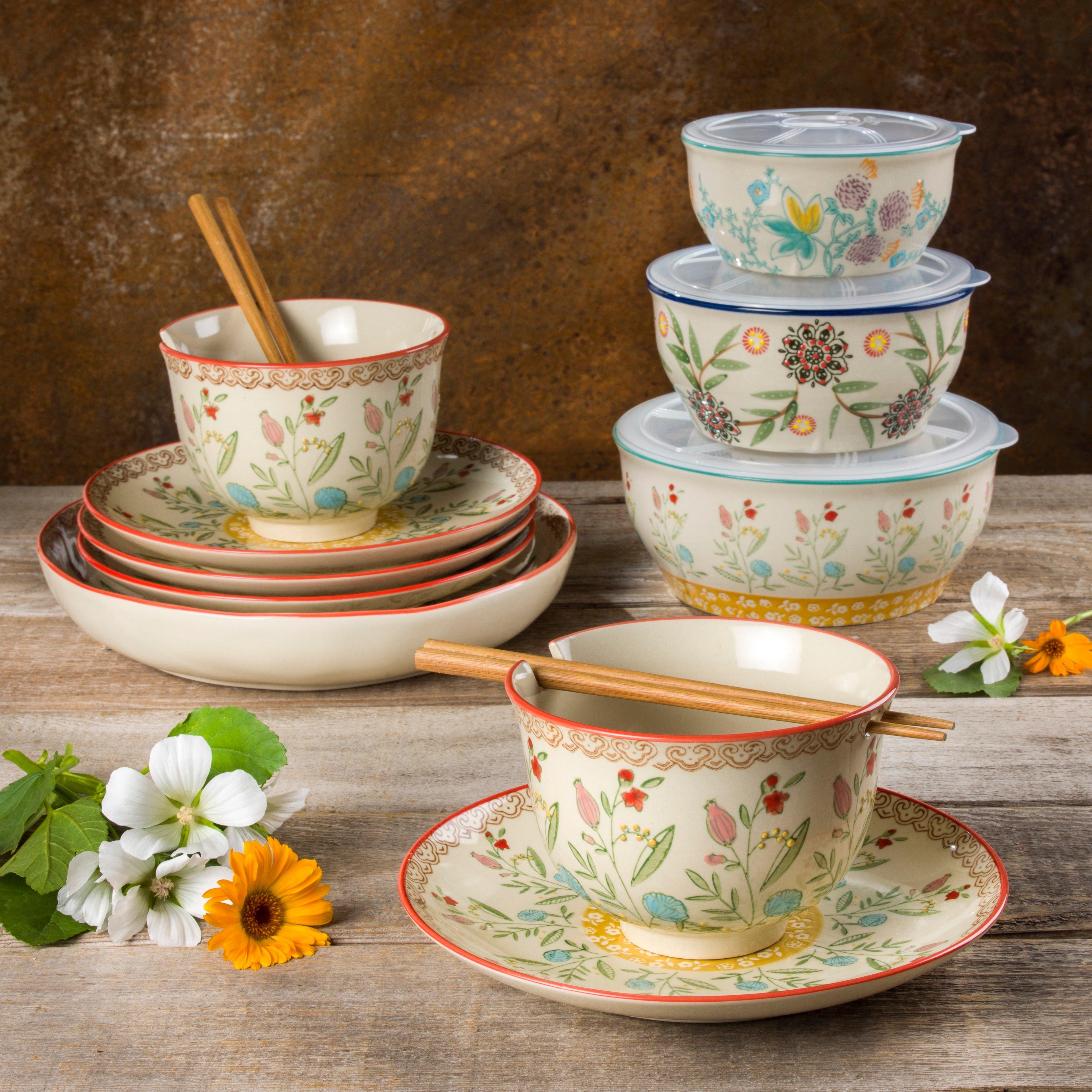 Ella 4-Piece Stoneware Bowl Dinnerware Set for 2