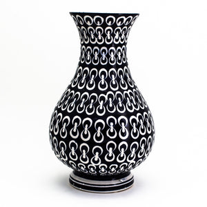Luxe Cobalt Infinity Flared Globe Vase - Euro Ceramica 