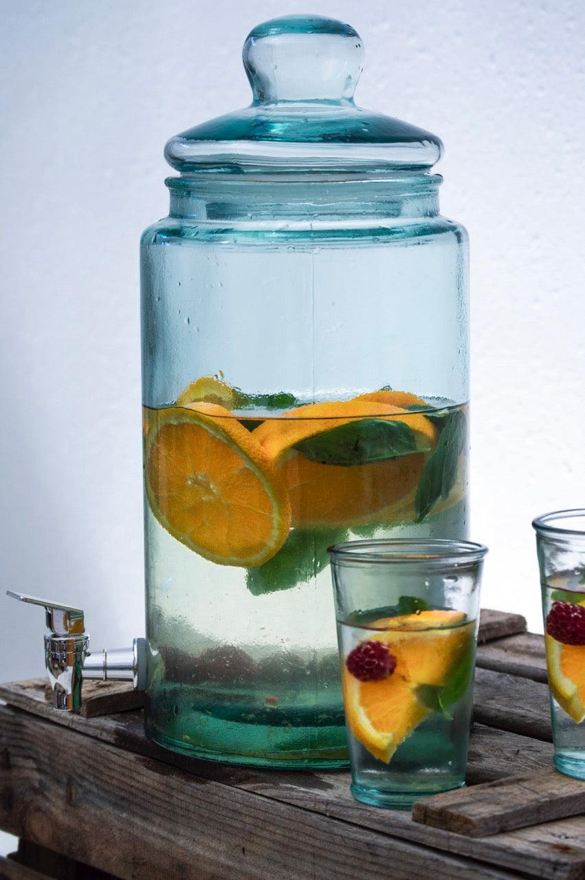 Euro Essential Bara Recycled Glass 6 Liter Mason Jar Beverage Dispenser - Euro Ceramica 