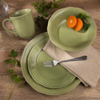 Siena Stoneware Bowls and Plates 16-Piece Dinnerware Set , Service for 4