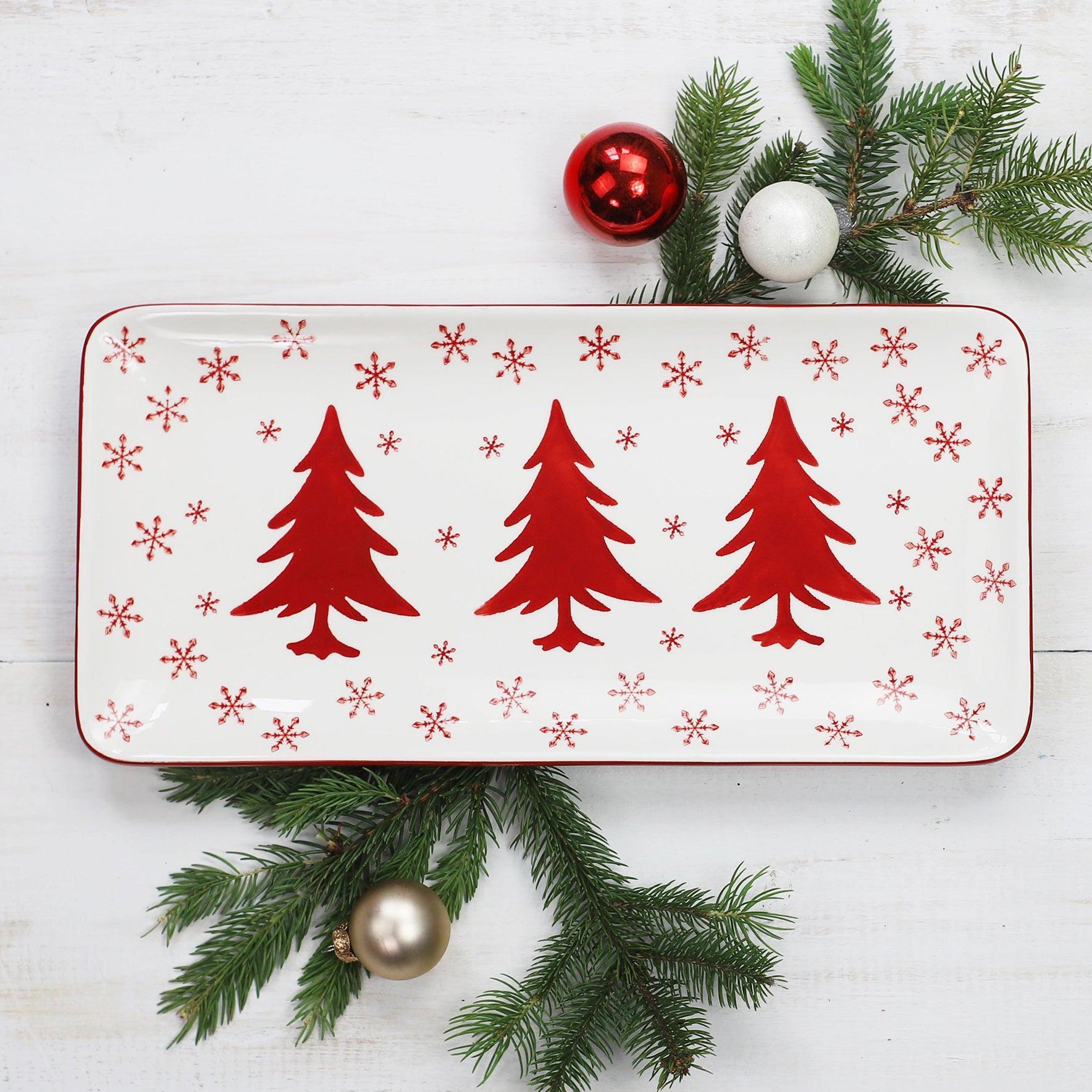 Winterfest Rectangular Platter - Euro Ceramica 