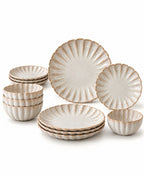 Kea Reactive Glaze Stoneware 12 Piece Dinnerware Set - Wheat