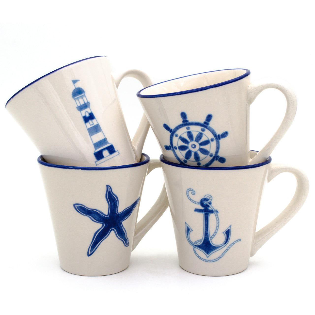 Ahoy Assorted Mugs Set of 4 - Euro Ceramica 