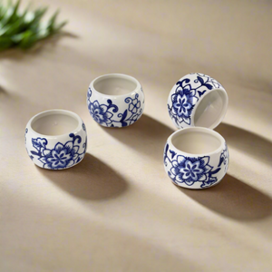 Blue Garden Napkin Rings (Set of 4)