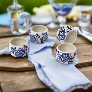 Blue Garden Napkin Rings (Set of 4)