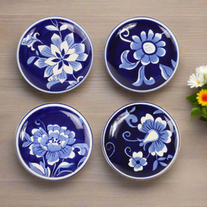 Blue Garden 6" Assorted Appetizer Plate (Set of 4)