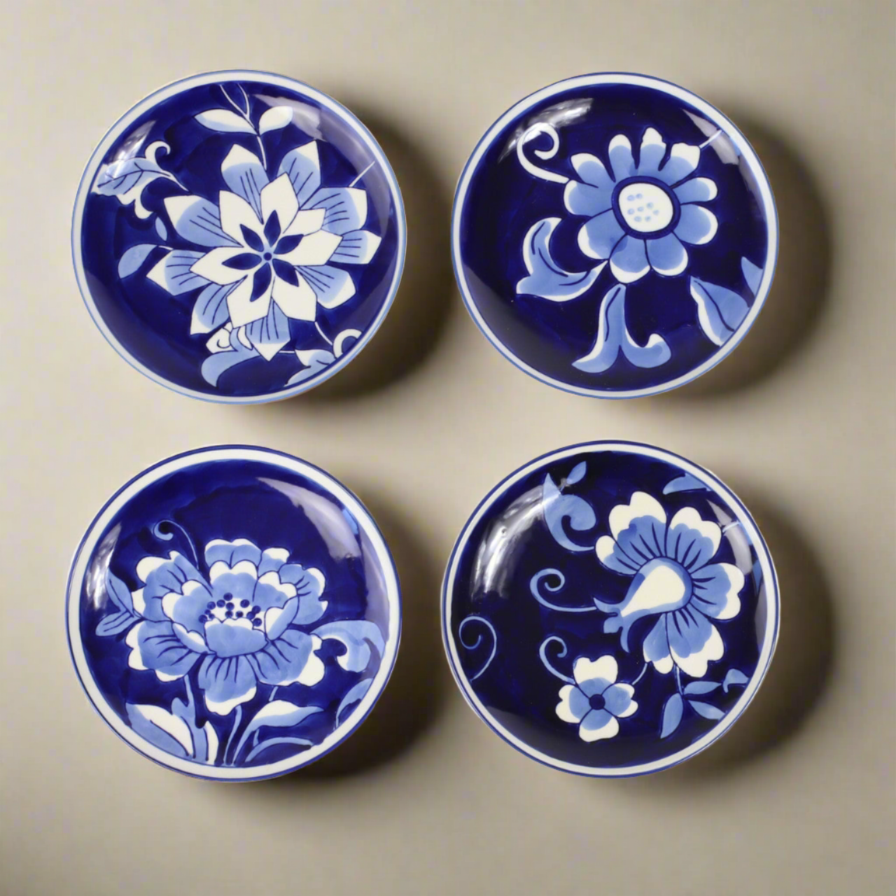 Blue Garden 6" Assorted Appetizer Plate (Set of 4)