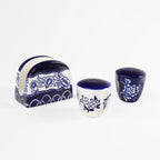 Blue Garden Table Accessory Set (Salt and Pepper Shakers & Napkin Holder)
