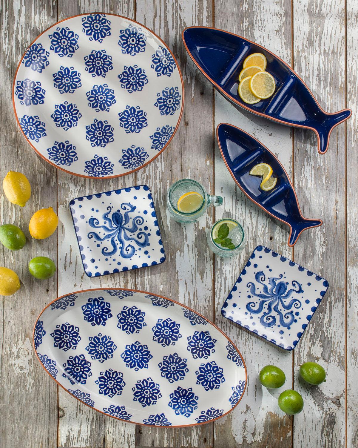 Azul Tile 19'' Oversized Oval Serving Platter