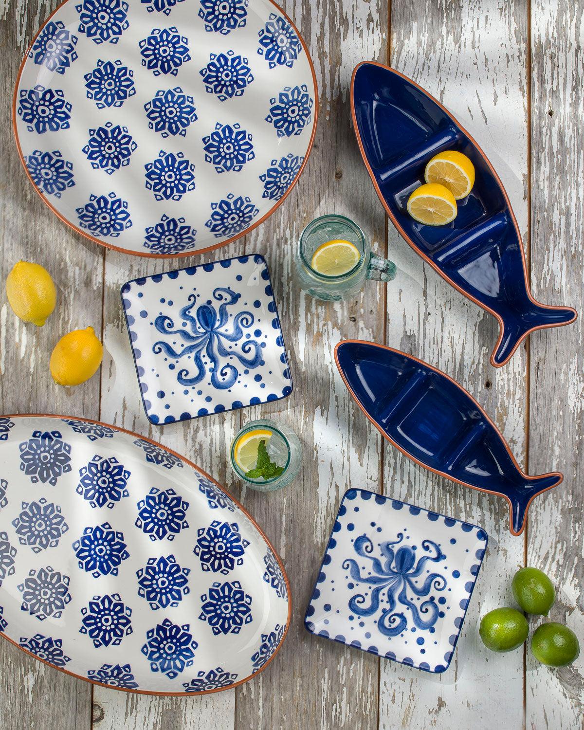 Azul Tile 19'' Oversized Oval Serving Platter