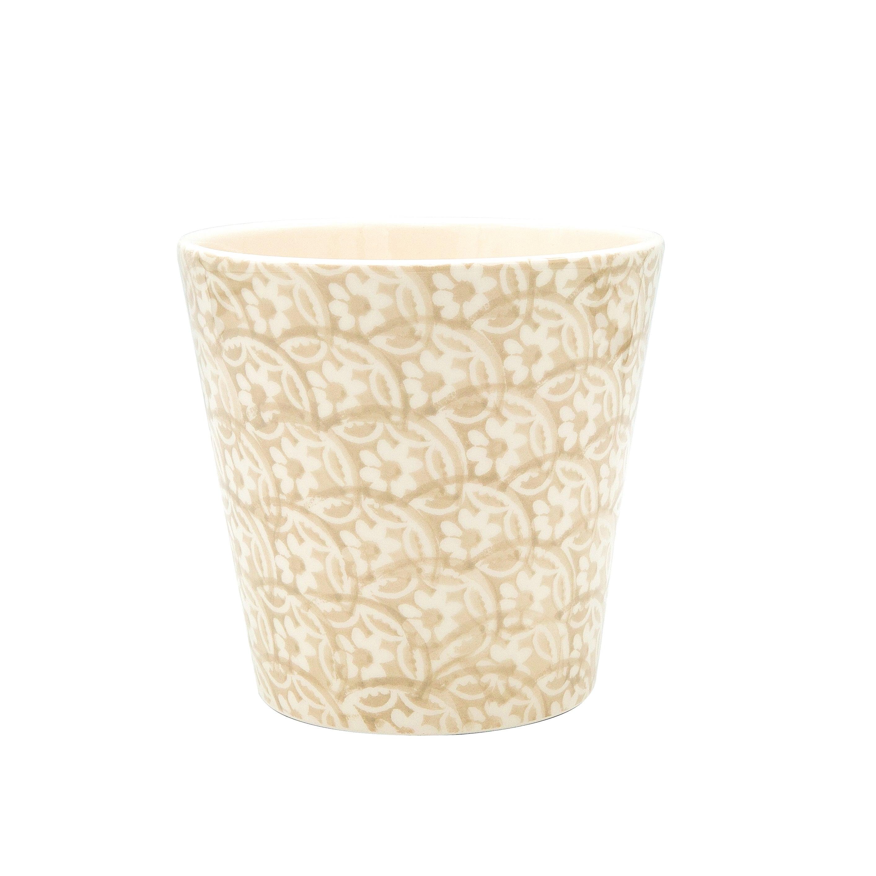 Chloe Floral Accent Planter - Beige - Euro Ceramica 