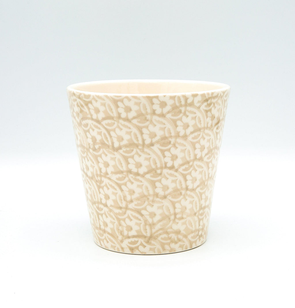 Chloe Floral Accent Planter - Beige - Euro Ceramica 