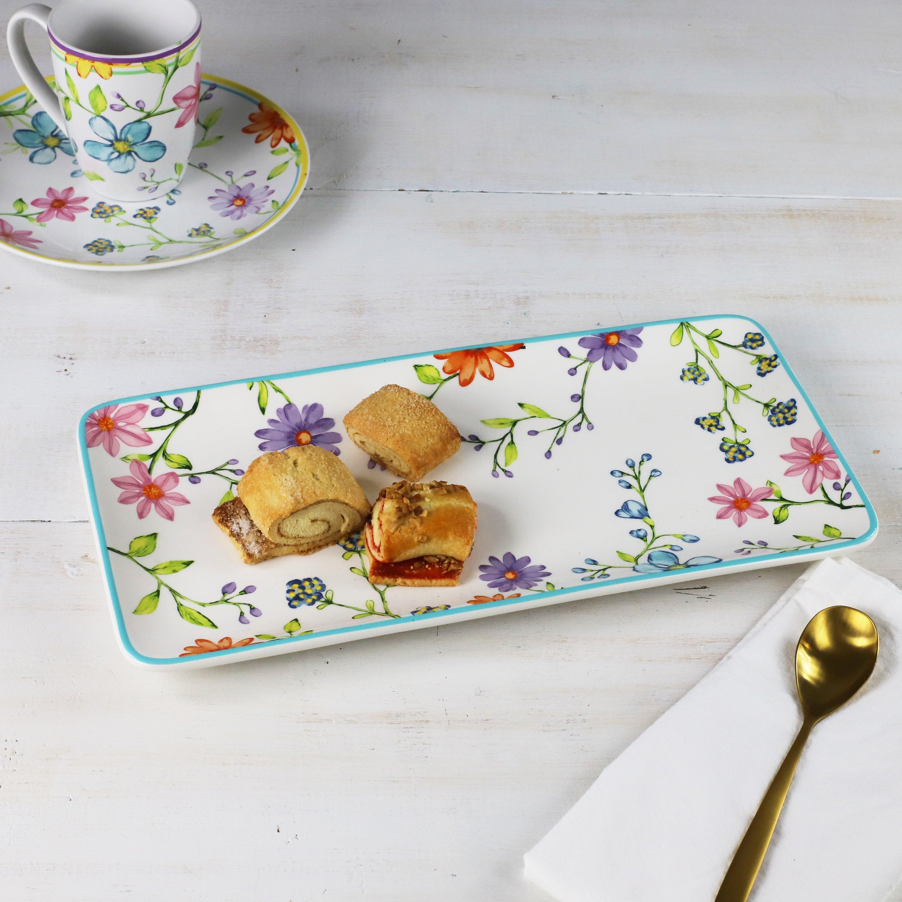 Charlotte 14.5-Inch Rectangular Serving Tray - Euro Ceramica 