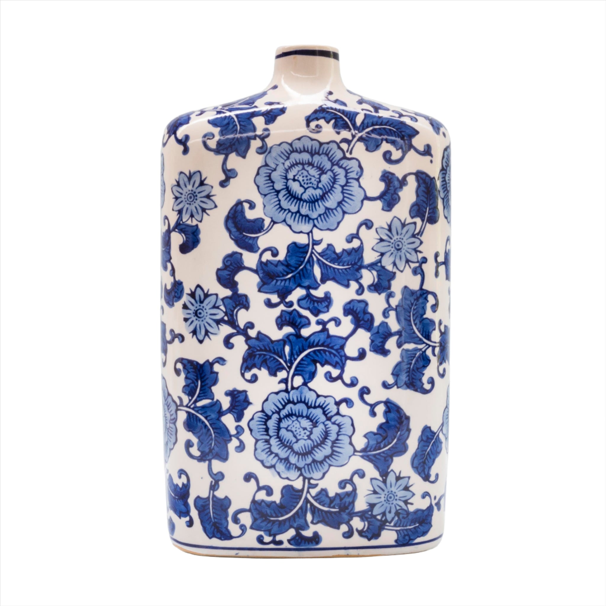 Blue Garden Square Shouldered Vase - Euro Ceramica 