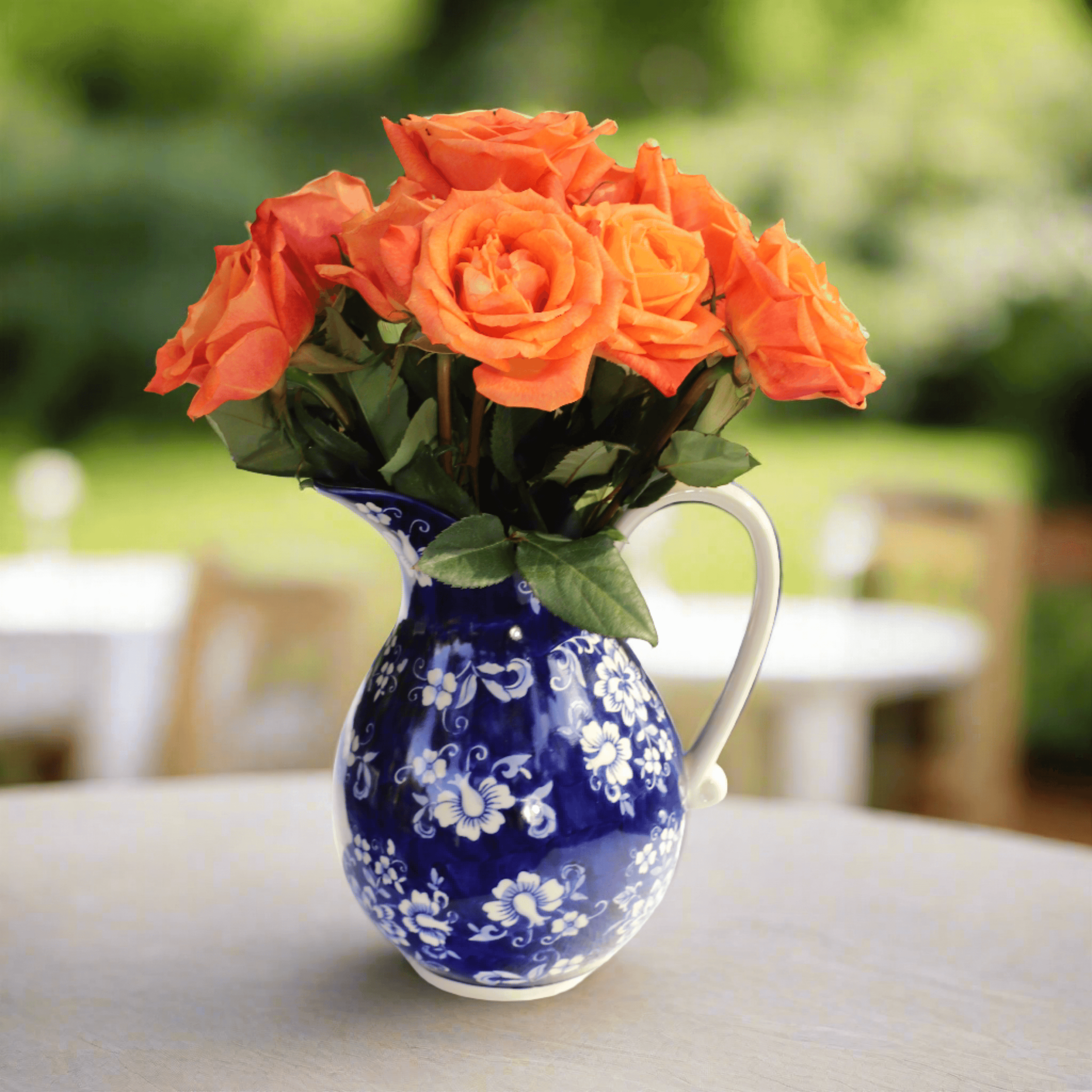 Blue Garden Pitcher – Euro Ceramica Blue Garden Pitcher – Euro Ceramica