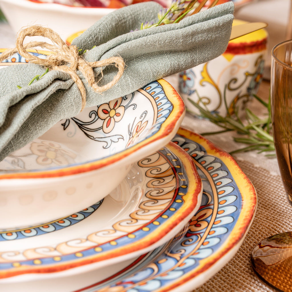 Duomo Italian Style Stoneware Dinnerware Set, Service for 4 - Euro Ceramica 