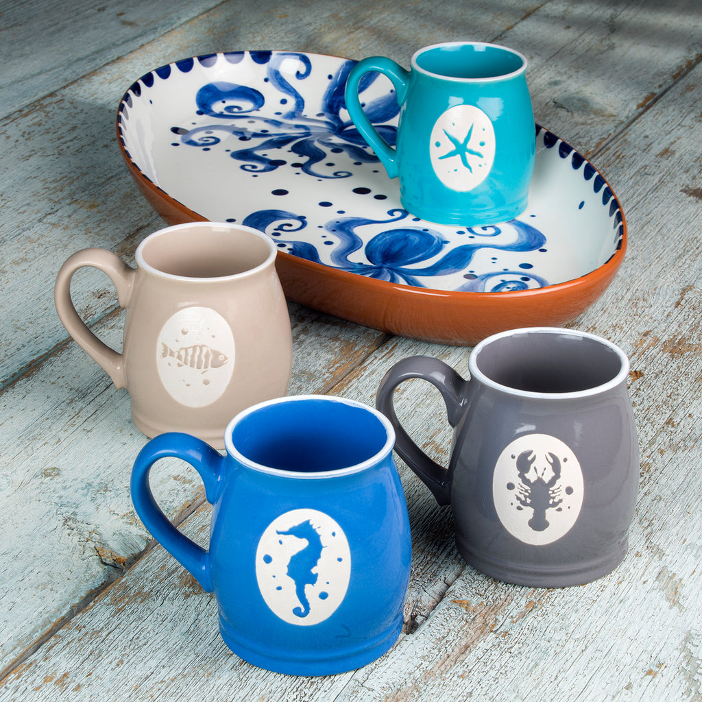 Costa Azul Ocean City 14.5-oz Stoneware Mugs Set of 4