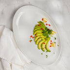 Euro Essential Stoneware Oval Serving Platter -SemiMatte White