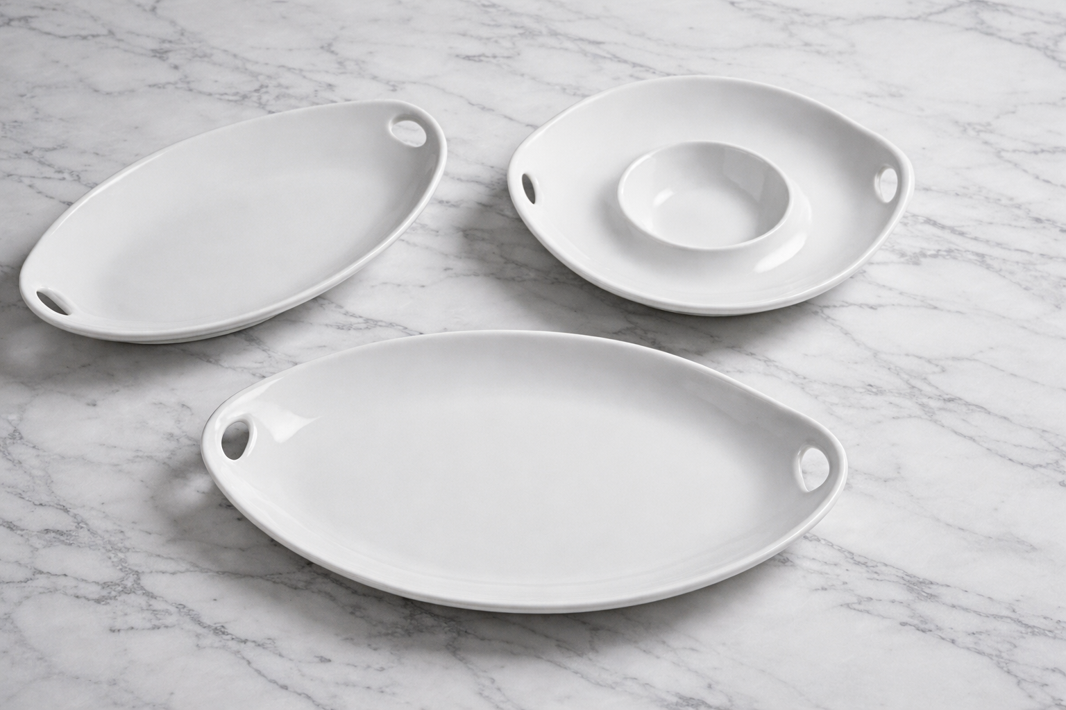Euro Essential Classic Lisbon White Serving Platters