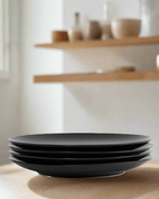 Euro Essential 4 Piece Dinner Plate Set, Semi-Matte Black
