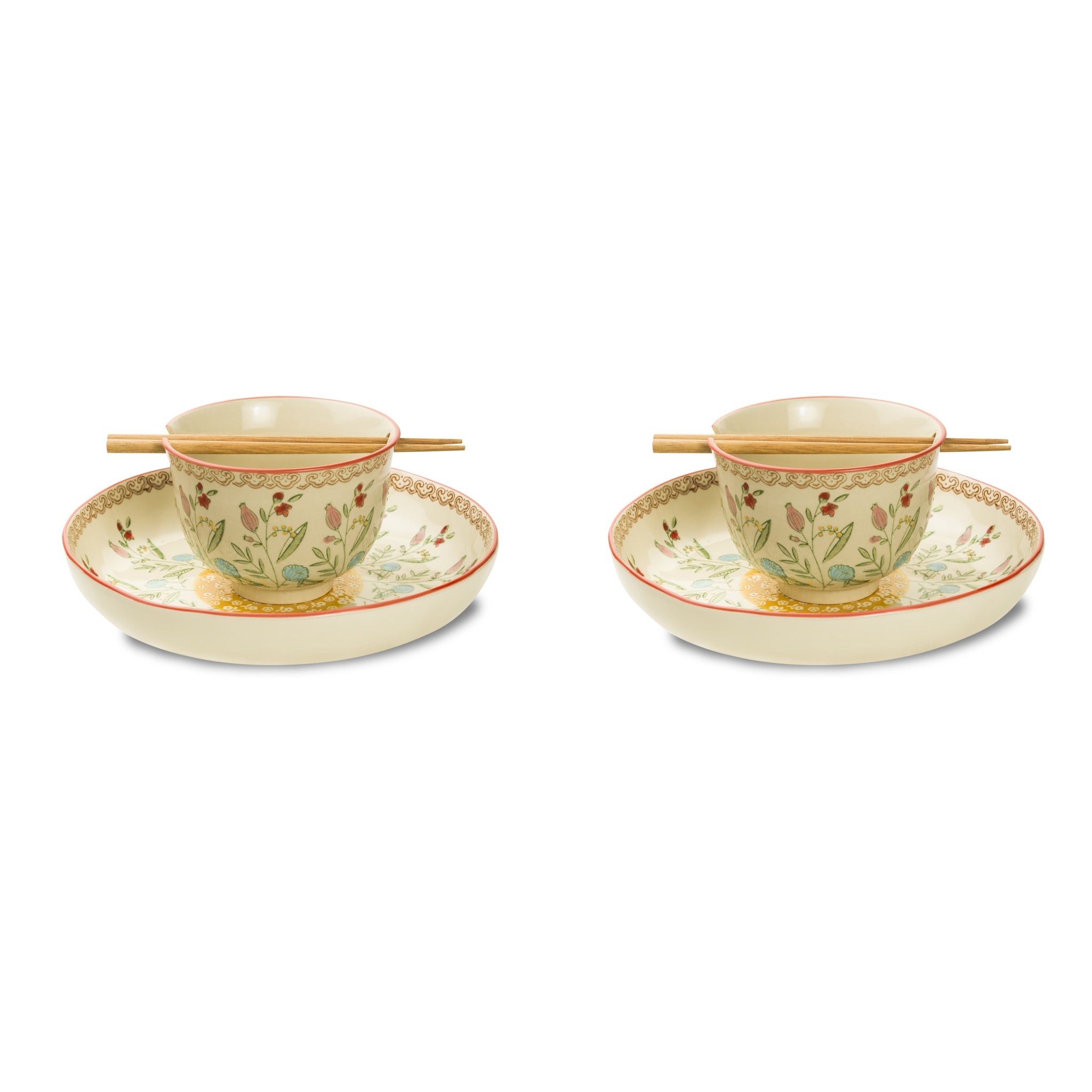 Ella 4-Piece Stoneware Bowl Dinnerware Set for 2
