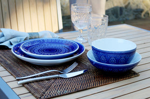 Fez Stoneware 16 Piece Double Bowl Dinnerware Set