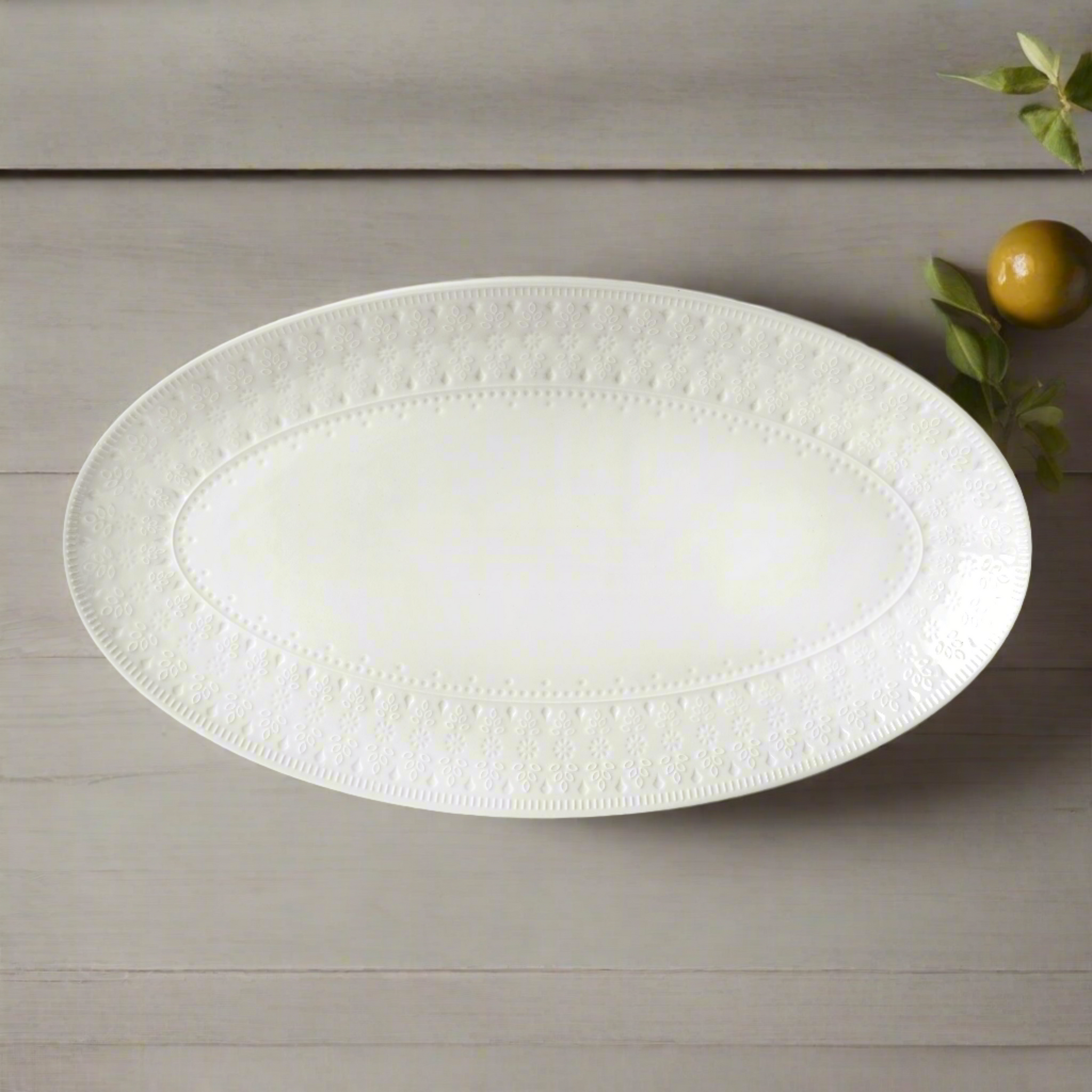 Fez Oval Platter - White