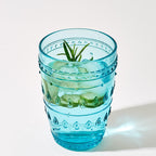 Fez Glassware 4 Piece 14oz Highball Glass Set in Turquoise - Euro Ceramica 