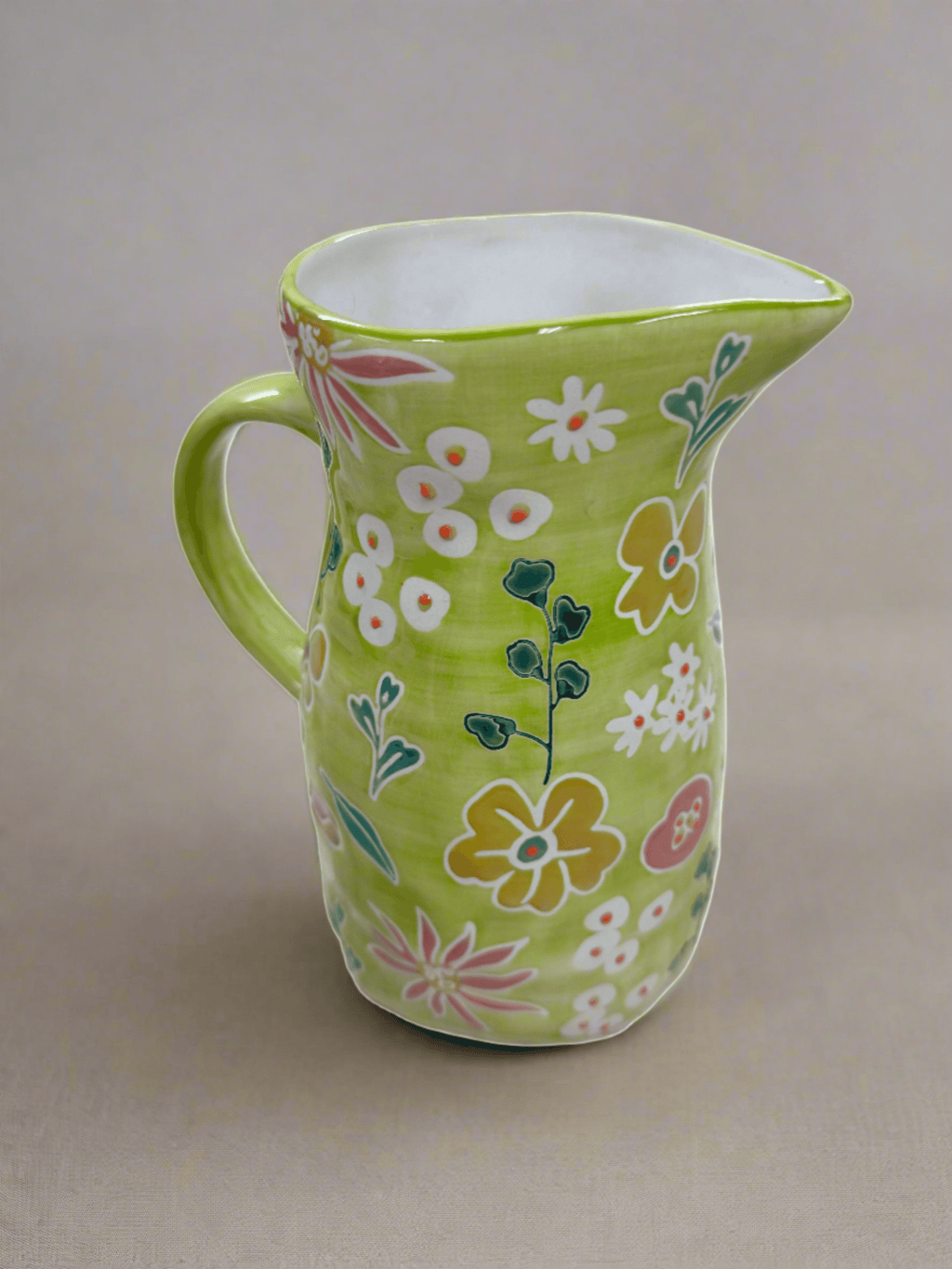 Primavera Handpainted Stoneware Pitcher