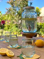 Euro Essential Bara Recycled Glass 4 Liter Mason Jar Beverage Dispenser.
