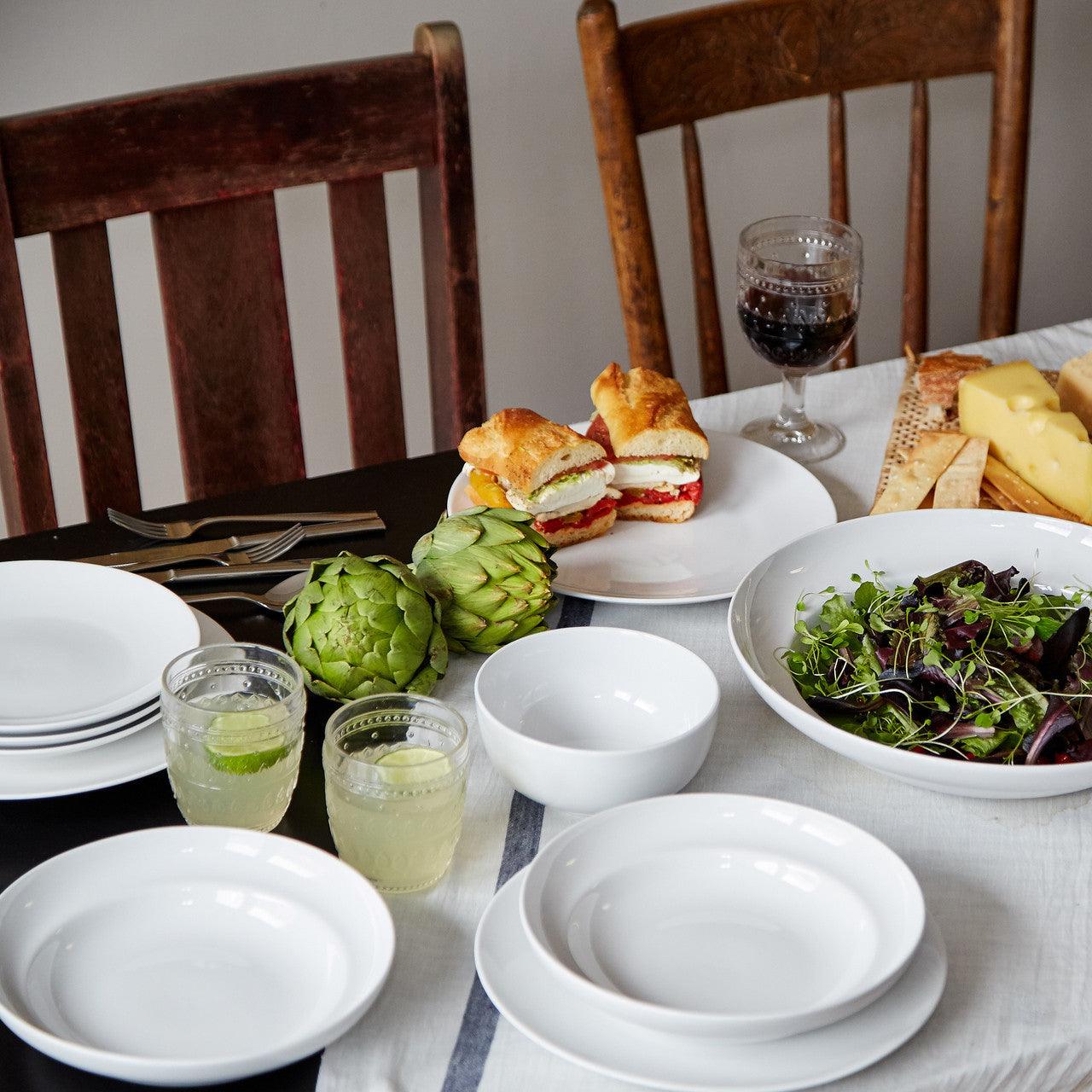 White Essential 4 Piece 9" Pasta Bowl Set - Euro Ceramica 