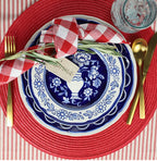 Blue Garden 16 -Piece Hand Painted Stoneware Bowls and Plates Dinnerware Set, Service for 4