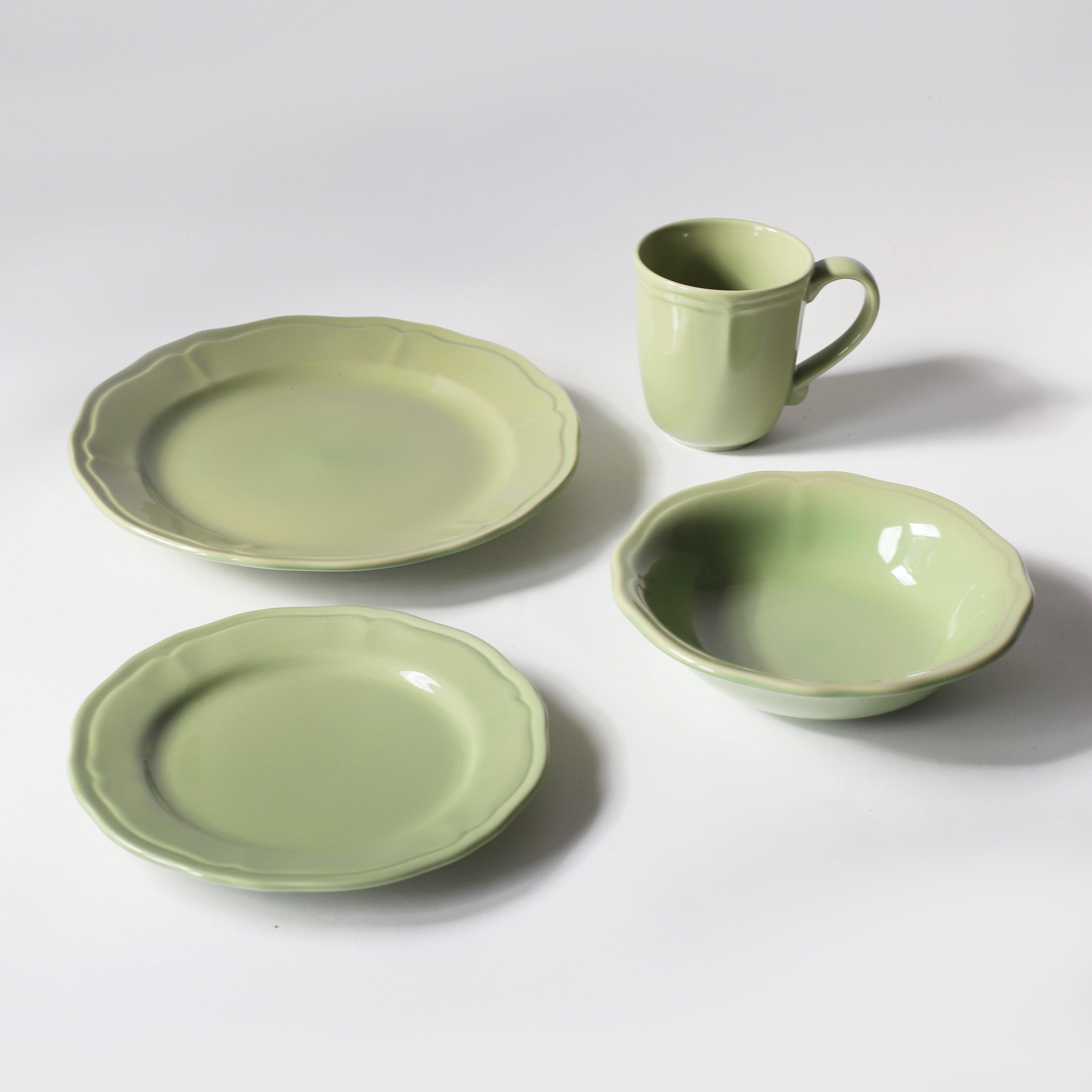 Siena 16 piece Dinnerware Set Green - Euro Ceramica 