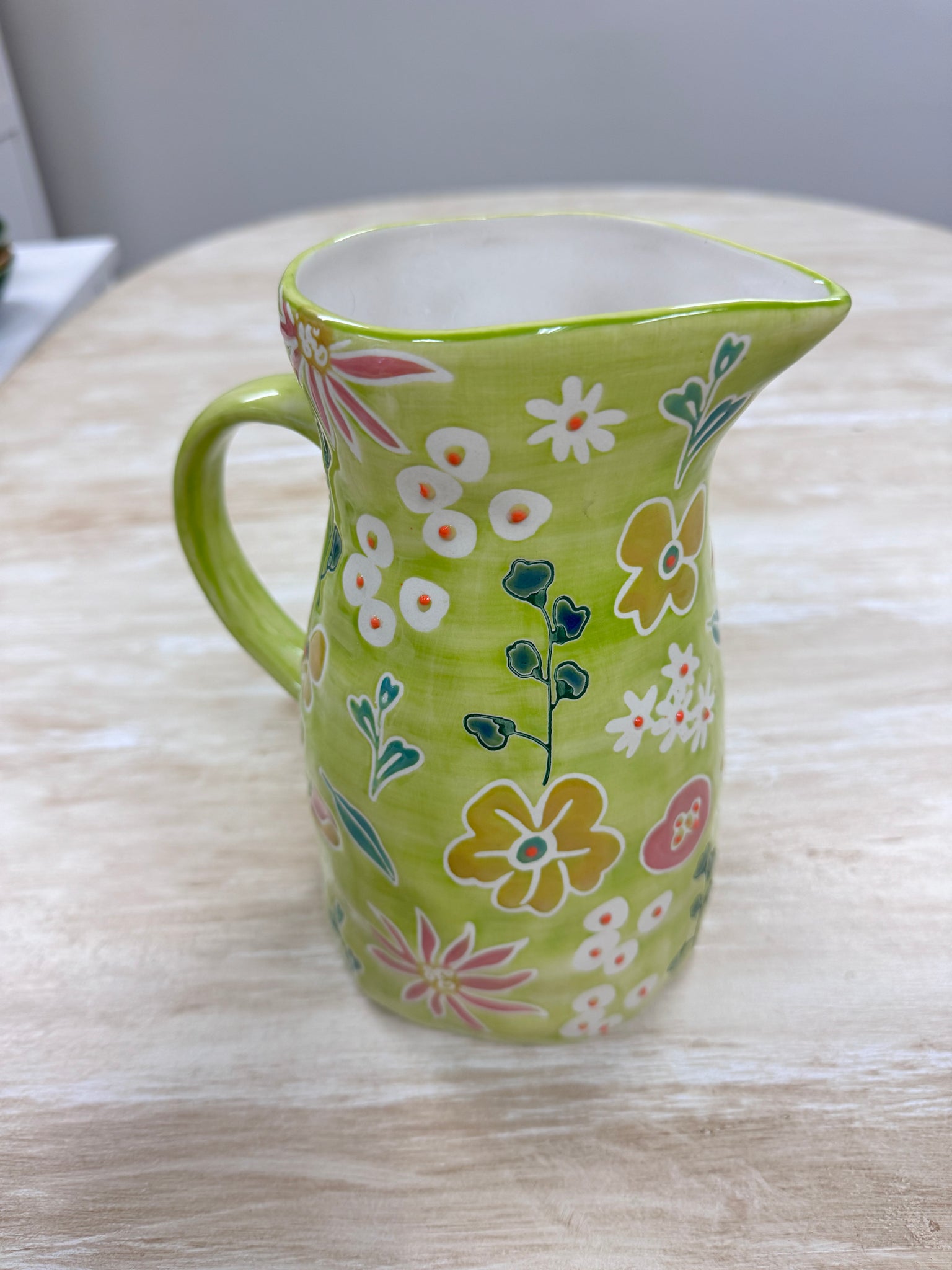 Primavera Handpainted Stoneware Pitcher