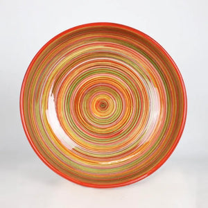 Raia Serving Bowl in Orange Rim - Euro Ceramica 
